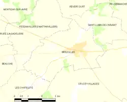 Carte de la commune de Brezolles.