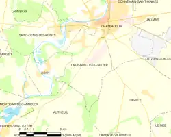 Carte de la commune la Chapelle-du-Noyer.