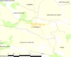 Carte de la commune de Chassant.