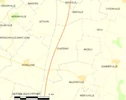 Carte de la commune de Châtenay.