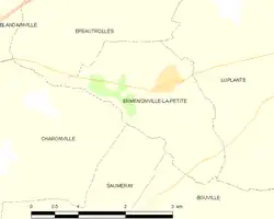 Carte d'Ermenonville-la-Petite et des communes limitrophes.