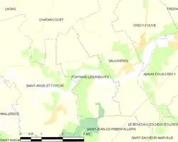 Carte de la commune de Fontaine-les-Ribouts.