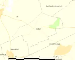 Carte de la commune d'Havelu.