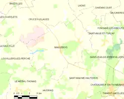 Carte de la commune de Maillebois.