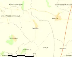 Carte de la commune de Maisons.