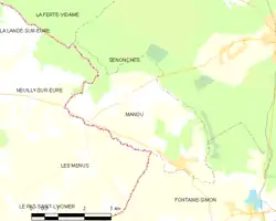 Carte de la commune de Manou.