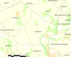 Carte de la commune de Marboué.