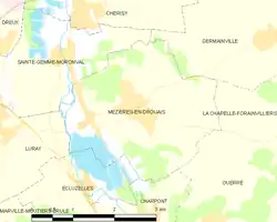 Carte de la commune de Mézières-en-Drouais.