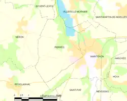 Carte de la commune de Pierres.