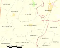 Carte de la commune de Rouvray-Saint-Denis.