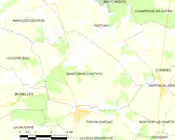 Carte de la commune de Saint-Denis-d'Authou.