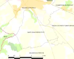 Carte de la commune de Saint-Jean-Pierre-Fixte.