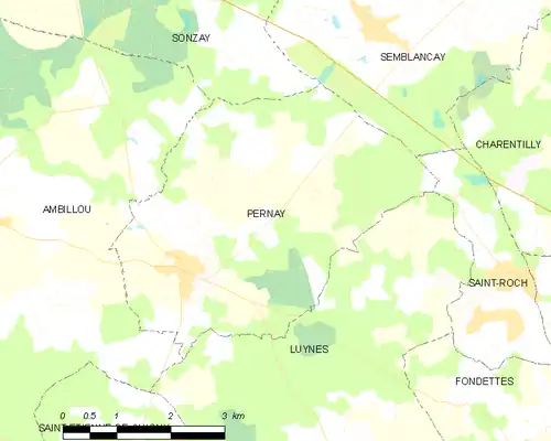 Carte représentant le territoire de communes limitrophes