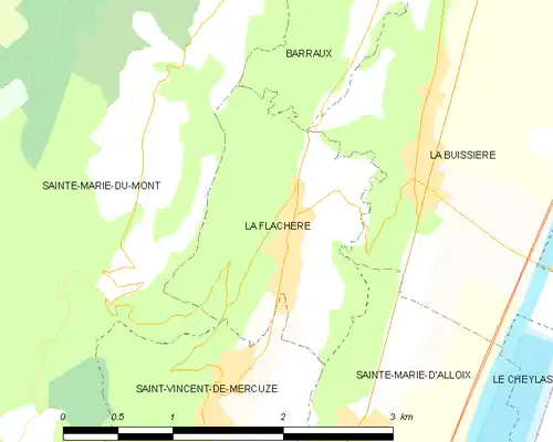 Carte des communes limitrophes