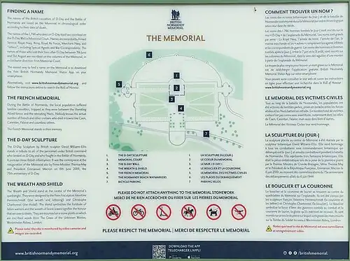 Plan du mémorial sur une table