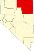 State map highlighting Elko County
