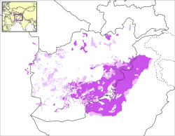 Aire de diffusion du pachto.