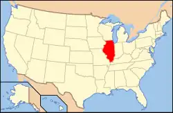 Carte montrant l'État de l'Illinois