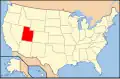 Carte montrant l'État de l'Utah