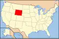 Carte montrant le Wyoming