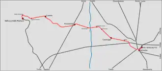 Voir la carte de la ligne.