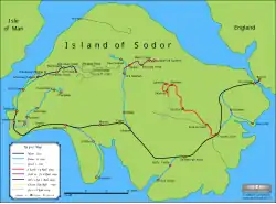 Carte de l'île de Sodor (ou Chicalor), Thomas et ses amis.