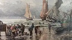 Marée basset à Scheveningen- Henri Arden detal Private collection in Poland