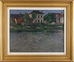 Marcel Niquet Bord de Seine à Poses, lumière du soir