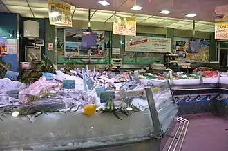 Un étal de poisson au marché couvert de Nancy en 2011