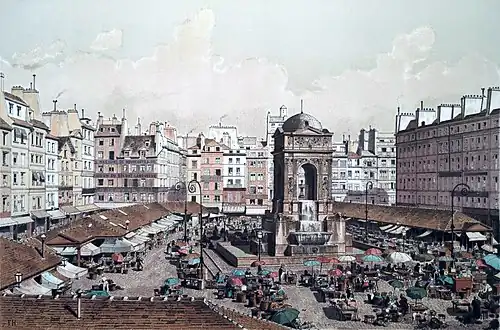 Le marché des Innocents en 1855.