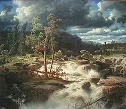 Paysage et cascade en Suède, province de Småland, après l'orage, 1856, Nationalmuseum, Stockholm