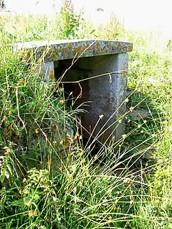 La fontaine couverte du lavoir, dont le bassin est caché par la végétation.