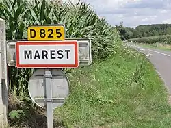 Entrée de Marest venant de Dampcourt.