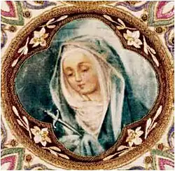 Vierge des douleurs peinte sur bois par Maria Oliva Bonaldo