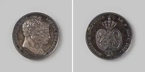 Mariage du roi des Belges Léopold Ier et de la reine Louise en 1832.