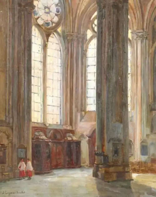 Contre-jour, cathédrale d'Amiens, huile sur toile.