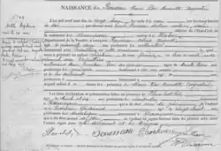 Acte de naissance de Marie-Rose Tessier, née Bousseau