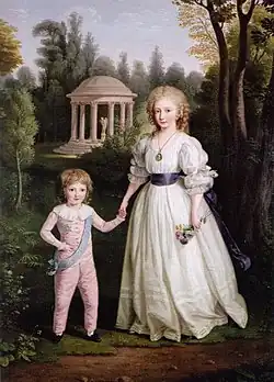Louis Charles et sœur aînée Marie-Thérèse par Ludwig Guttenbrunn, 1789.