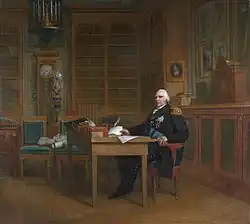 Le cabinet de travail de Napoléon puis de Louis XVIII.