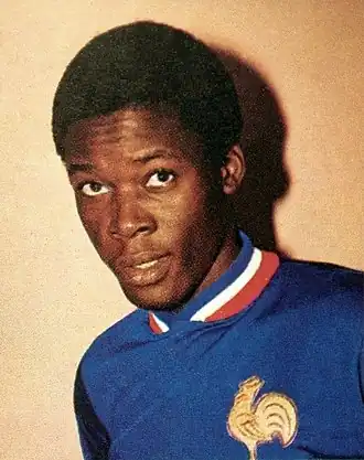 Photographie montrant l'international français Marius Trésor.