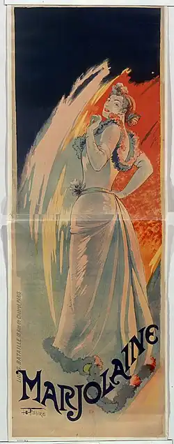 Dans Marjolaine, jouant Hélyett (affiche de Georges de Feure, 1896).