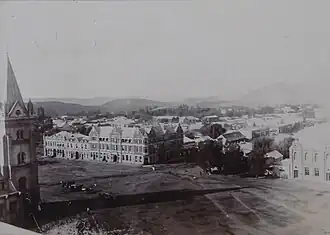 Site du bâtiment sur Church square en 1895, avant sa construction