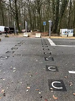 Marquage pour chevaux en prolongation de l'allée du Turf