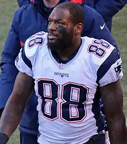 Martellus Bennett sous le maillot des Patriots n°88.