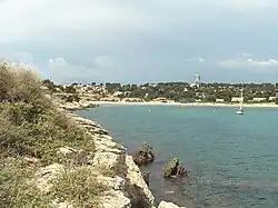 Vue générale de la plage du Verdon