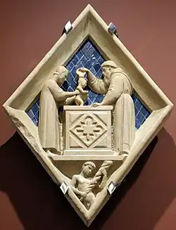 Losange des Sacrements : Le Baptême, par Maso di Banco.