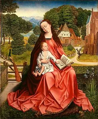 La Vierge à l'Enfant dans un paysage du Minneapolis Institute of Arts, attribuée à Aert van den Bossche ou le Maître au feuillage en broderie.