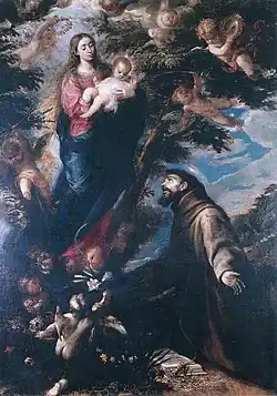 Apparition de la Vierge à St François (1660-1666)Musée Lázaro Galdiano