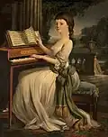 Fille au clavecin, par Mather Brown
