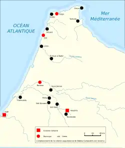 Maurétanie tingitane : colonies et municipes romains